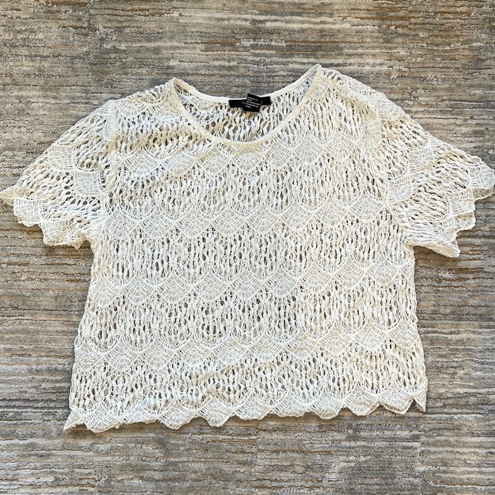 Lace white top Size M